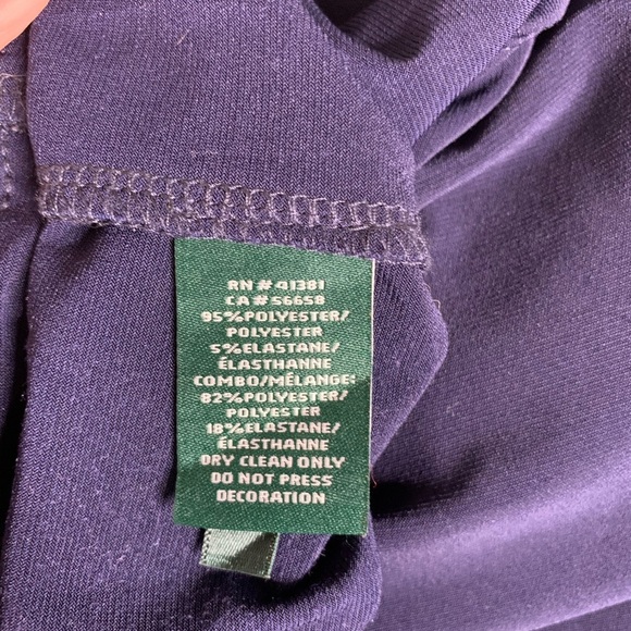 Lauren Ralph Lauren Navy Beaded Neck Sleeveless Evening Gown Sz 12 - Picture 9 of 9